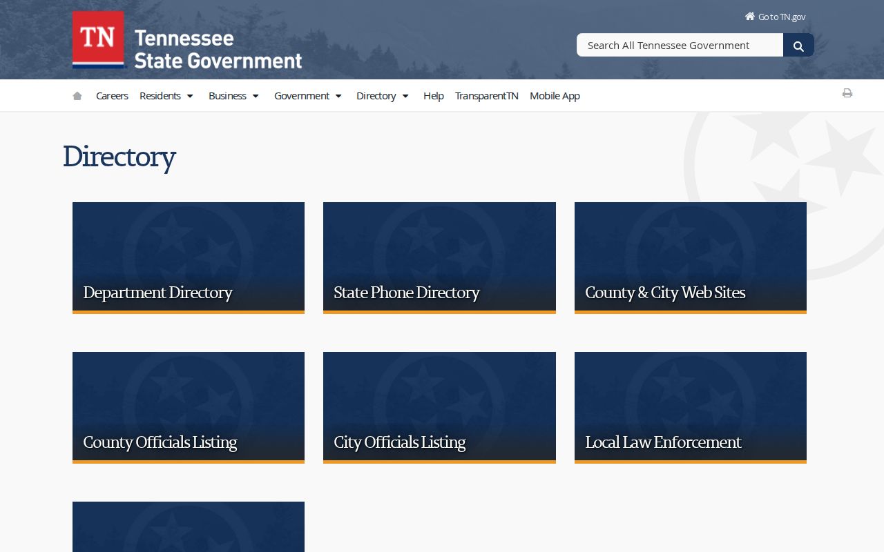 East Ridge people directories source at the Tennessee government directory