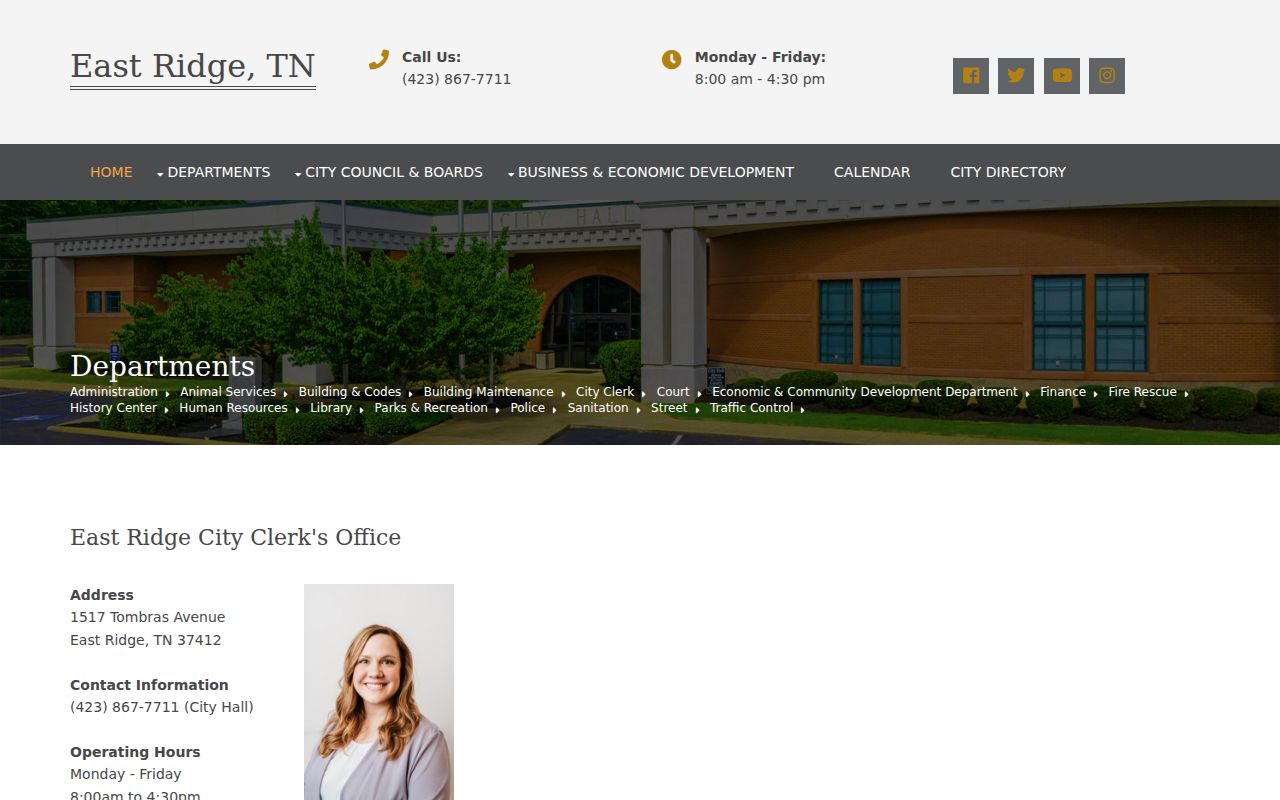 East Ridge public records City Clerk request page